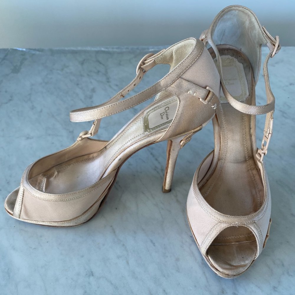 Christian Dior Nude Bra Strap Heels